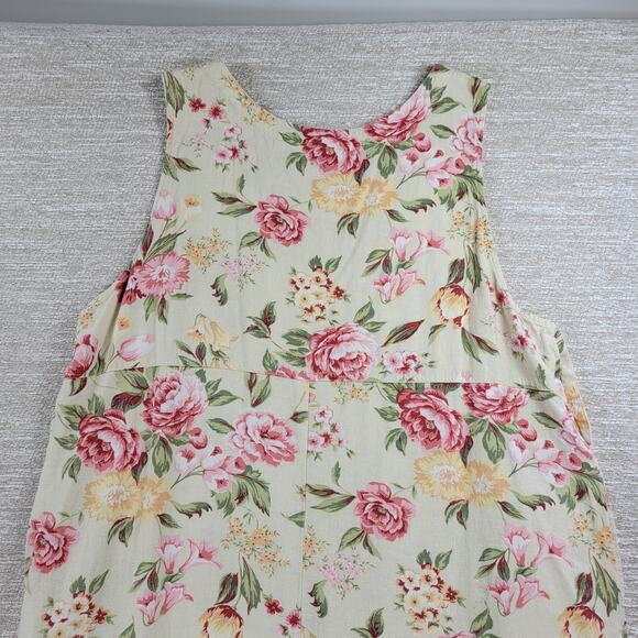 VTG White Stag Floral Linen Blend Dress Womens XL 16/18 Side Button Maxi Casual - Picture 7 of 15